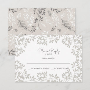 Vintage Leafy frame Wedding RSVP