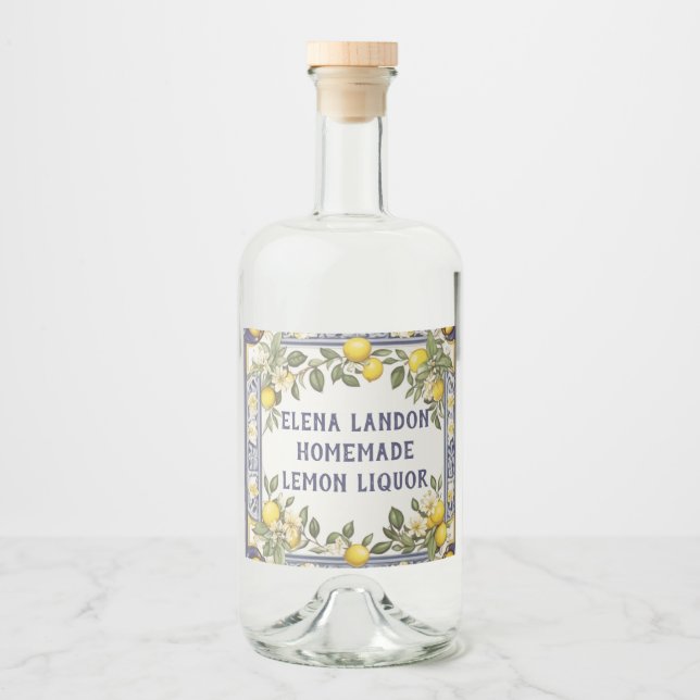 Vintage Lemons Nome Personalizado Limoncello Lemon (Frente)