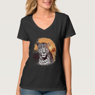 Vintage Leopard na camiseta Sunset