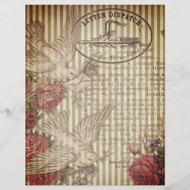 Vintage - Letra Dispatch - Papel Scrapbook (Frente)