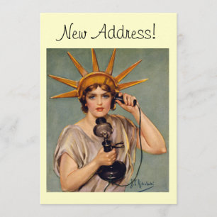 Vintage Liberty Chamando Novo Cartão de Anúncio Do