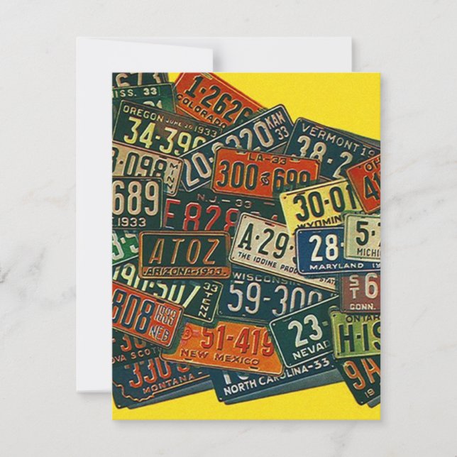 Vintage LICENSE PLATES Movimentamos Anúncios (Frente)