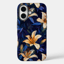 Vintage Lily Foral Tough Capa de telefone, iphone 