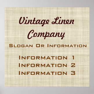 Vintage Linen - Sinal Poster Grande
