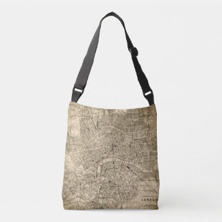 Vintage London Map Viagem Messenger Tote Bag