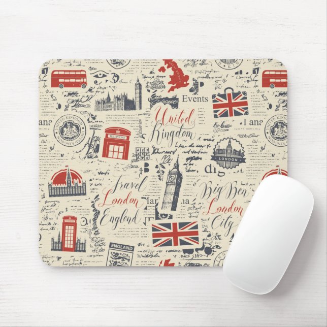 Vintage London Mousepad (Com mouse)