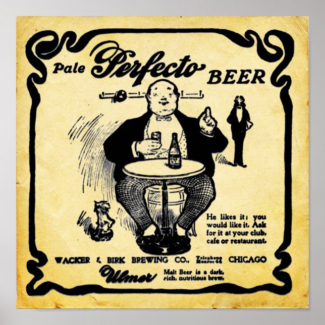 Vintage Look Pale Perfecto Beer Impressão (Frente)