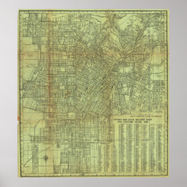 Vintage Los Angeles Map Poster 1920