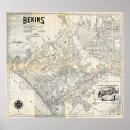 Vintage Los Angeles Map Poster 1940