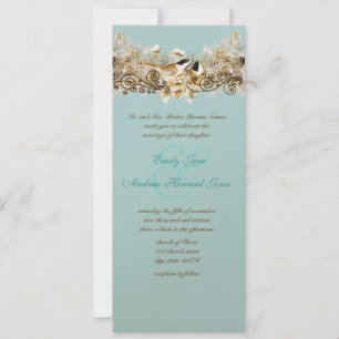 Vintage Love Birds Chickadees Convite Para Casamen