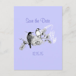 Vintage Love Birds Convite Para Casamento
