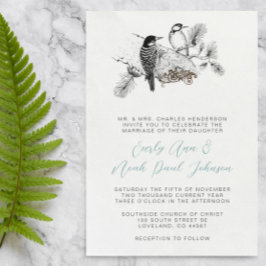 Vintage Love Birds Qualquer Convite De Casamento D
