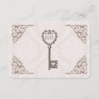 Vintage Love Key Wedding RSVP