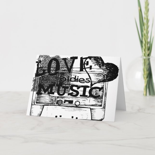 Vintage Love Music 6 Cartão de saudação (Frente)
