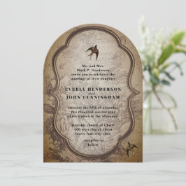Vintage Lovebird Convite Para Casamento