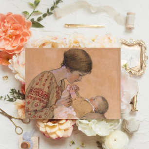 Vintage Mãe e Cartão de Dia de as mães para Bebê