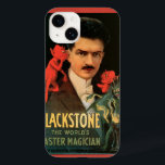 Vintage Magic Poster, Excelente Blackstone Magistr<br><div class="desc">Ilustração de Vintage poster mágico apresentando o famoso palco mágico e ilusionista Harry Blackstone (1885-1965). Blackstone,  o Mágico Mestre do Mundo. Neste poster de anúncio,  o Excelente Blackstone tem dois demônios vermelhos sussurrando segredos em seus ouvidos. E outro diabo tende a um fogo e mistura poções mágicas.</div>