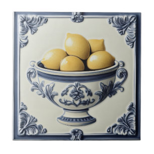 Vintage Majolica Azulejos de Lemon