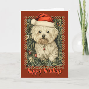 Vintage maltês William Morris Cartão de Natal