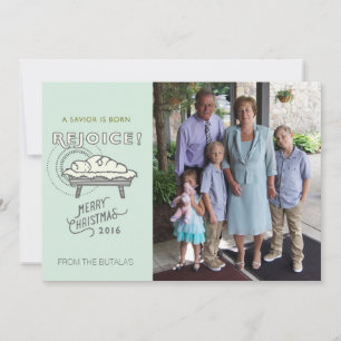 Vintage Manger Cartão de Natal Religioso