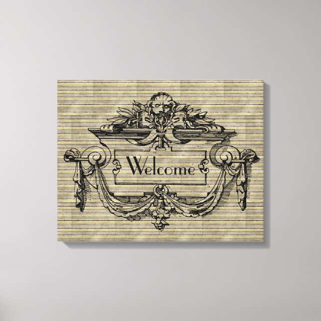 Vintage Mantle Welcome Canvas Print (Frente)