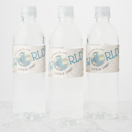 Vintage Map Chá de fraldas Rótulos de Garrafa de Á