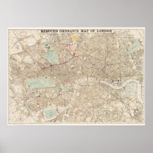 Vintage Map of London Poster