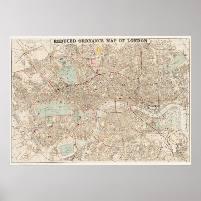 Vintage Map of London Poster (Frente)