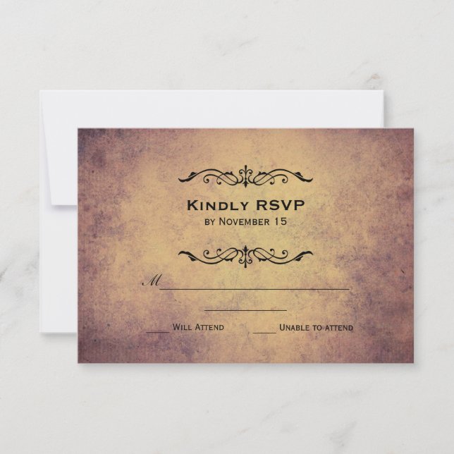 Vintage Marquis Wedding RSVP (Frente)