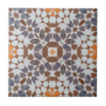 Vintage marroquino Mosaico Laranja Azul Azulejo ce<br><div class="desc">Um mosaico marroquino em estilos angustiados pintou um duvet do padrão do azulejo. Caçadas de pincel orgânicas e lavagens em apuros para um estilo de terra,  e um sentimento antigo. Matizes azuis laranja.</div>