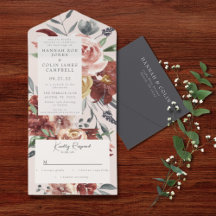 Vintage Marsala Beijo Cinza Floral