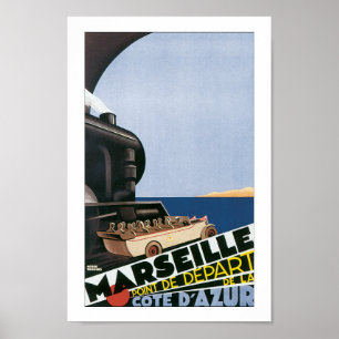 Vintage Marselha França Poster de viagens
