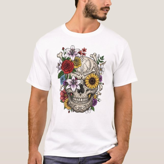 Vintage medicinal anatomia do crânio T-Shirt (Frente)