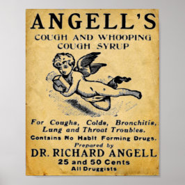 Vintage Medicine Impressão - Angells Cough Xarope