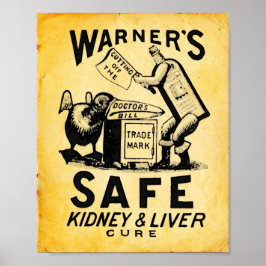 Vintage Medicine Impressão - Warner Safe Liver Cur