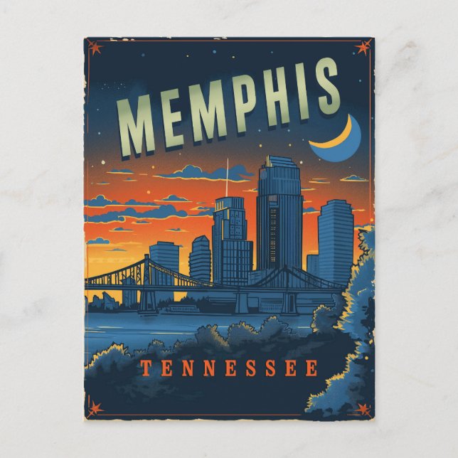 Vintage Memphis, cartão postal do Tennessee (Frente)