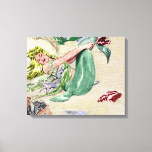 Vintage Mermaid Canvas Wall Art