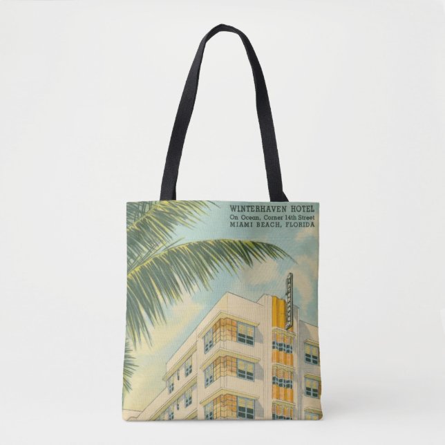 Vintage Miami Art Deco Tote Bag (Frente)