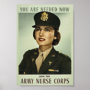 Vintage Militar Nurse Corps Poster
