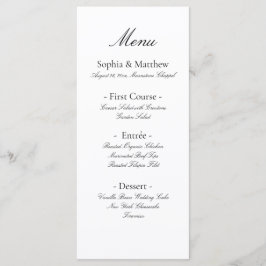 Vintage Minimalist Elegant Script Wedding Menu