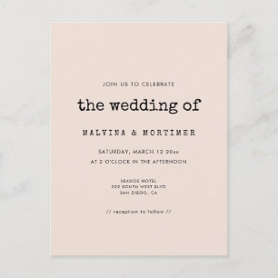 Vintage minimalista convite para casamento