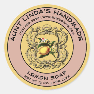 Vintage - Modelo de etiqueta de sabão feita à mão