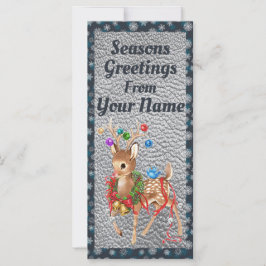 Vintage Modern Deer Christmas Card Flat