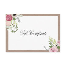 Vintage Modern Floral Motif Beauty Salon Gift Card
