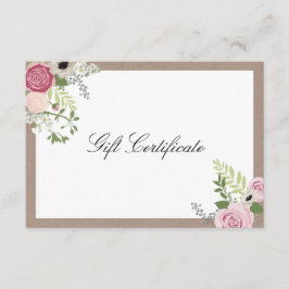 Vintage Modern Floral Motif Beauty Salon Gift Card