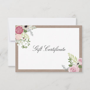 Vintage Modern Floral Motif Beauty Salon Gift Card