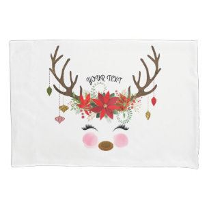 Vintage Modern Floral Reindeer Natal