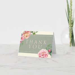 Vintage moderno, obrigado floral você cartões