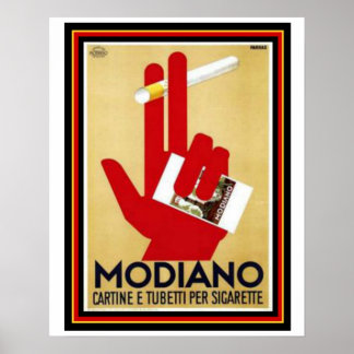 Vintage Modiano Cigarette Poster 16 x 20