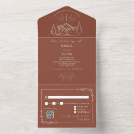 Vintage Montanha Rústico Terracota RSVP QR Tudo Em